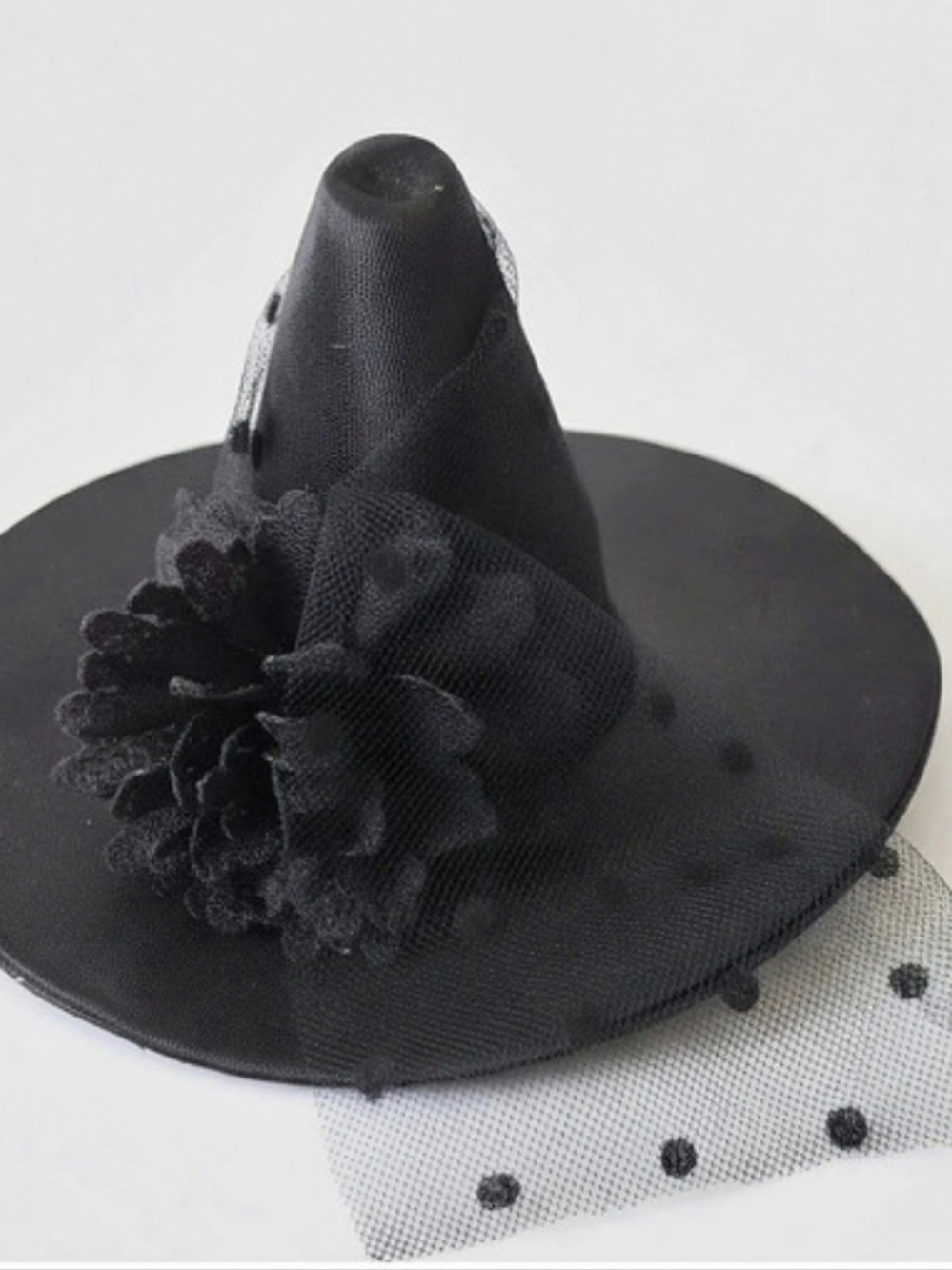 Cute black witch Clip on mini hat